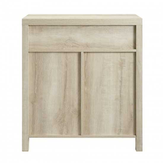 30" Farmhouse Barn Door Accent Cabinet - White Oak