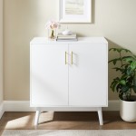 Bella 30" Mid Century Modern Accent Cabinet - White