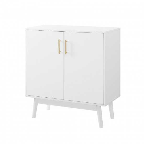 Bella 30" Mid Century Modern Accent Cabinet - White