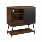 Bonnie 30" Record Player Accent Cabinet - Solid Black/Dark Walnut