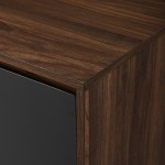 Bonnie 30" Record Player Accent Cabinet - Solid Black/Dark Walnut