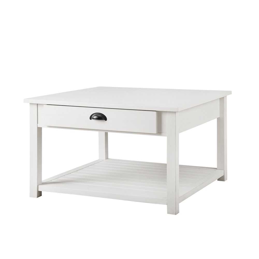 30" Square Country Coffee Table - Brushed White 30" Square Country Coffee Table - Brushed White