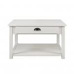30" Square Country Coffee Table - Brushed White