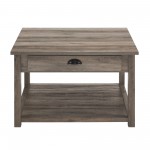 30" Square Country Coffee Table - Grey Wash
