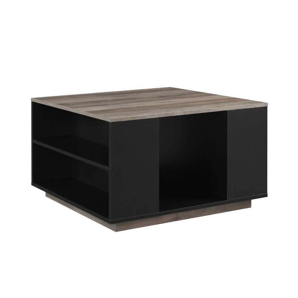 Delphyne 30" Square Storage Coffee Table - Solid Black/Grey Wash Delphyne 30" Square Storage Coffee Table - Solid Black/Grey Wash