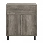 Jenson 30" Mesh Metal Drop Down Door Accent Cabinet - Grey Wash