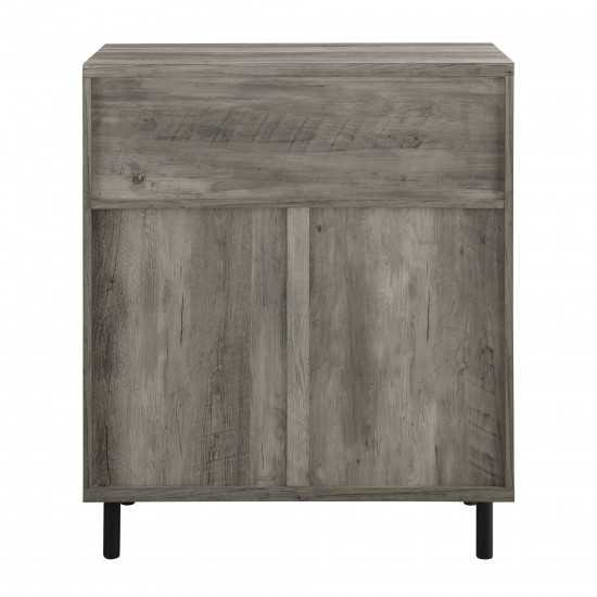 Jenson 30" Mesh Metal Drop Down Door Accent Cabinet - Grey Wash