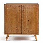 Kenswick 30" Chevron 2 Door Accent Cabinet - Caramel