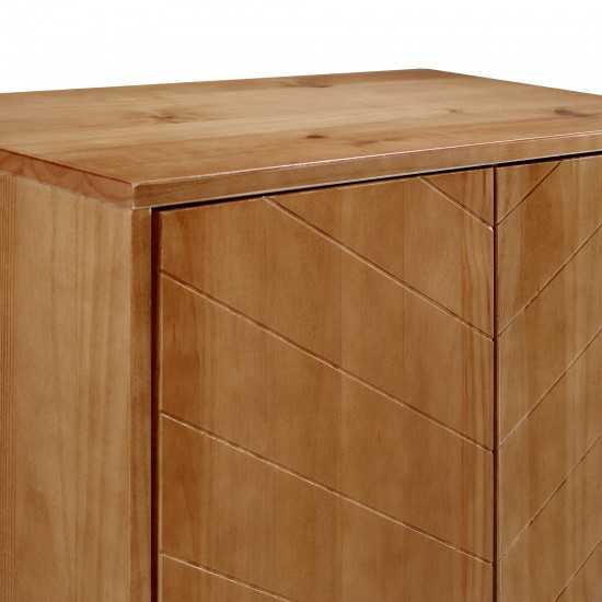 Kenswick 30" Chevron 2 Door Accent Cabinet - Caramel