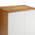 Kenswick 30" Chevron 2 Door Accent Cabinet - White/Caramel