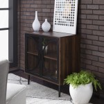 Lola 30" Industrial Storage Cabinet - Dark Walnut