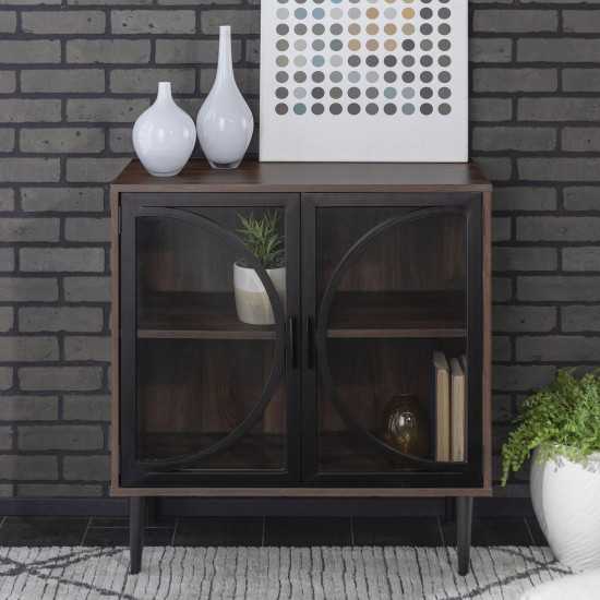 Lola 30" Industrial Storage Cabinet - Dark Walnut