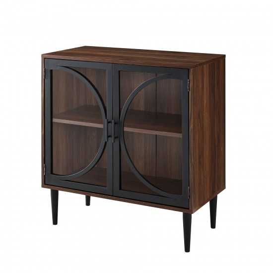 Lola 30" Industrial Storage Cabinet - Dark Walnut