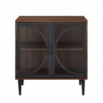 Lola 30" Industrial Storage Cabinet - Dark Walnut