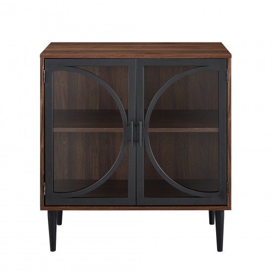 Lola 30" Industrial Storage Cabinet - Dark Walnut