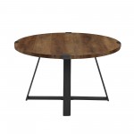 Faux Wrap Leg Urban Industrial Round Coffee Table - Rustic Oak/Black