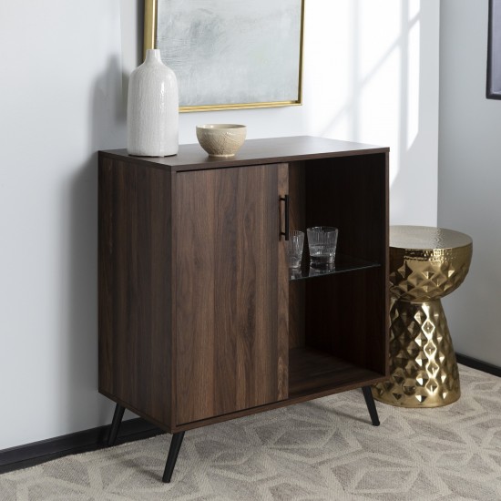 Nora 30" 1 Door Modern Wood Accent Cabinet - Dark Walnut