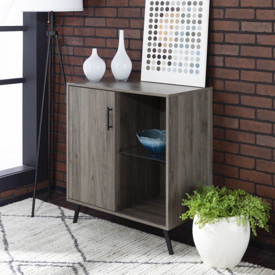Nora 30" 1 Door Modern Wood Accent Cabinet - Slate Grey