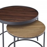 Pamela 30" Two-Tone Nesting Coffee Tables - Dark Walnut/English Oak