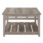 Parker 30" Farmhouse Square Coffee Table - Grey Wash