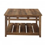 Parker 30" Farmhouse Square Coffee Table - Rustic Oak