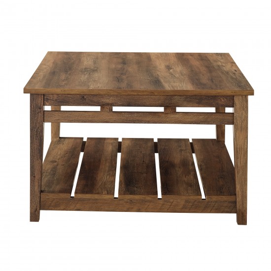 Parker 30" Farmhouse Square Coffee Table - Rustic Oak