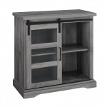 Alba 32" Sliding Glass Door Modern Accent Cabinet - Slate Grey