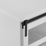 Alba 32" Sliding Glass Door Modern Accent Cabinet - Solid White