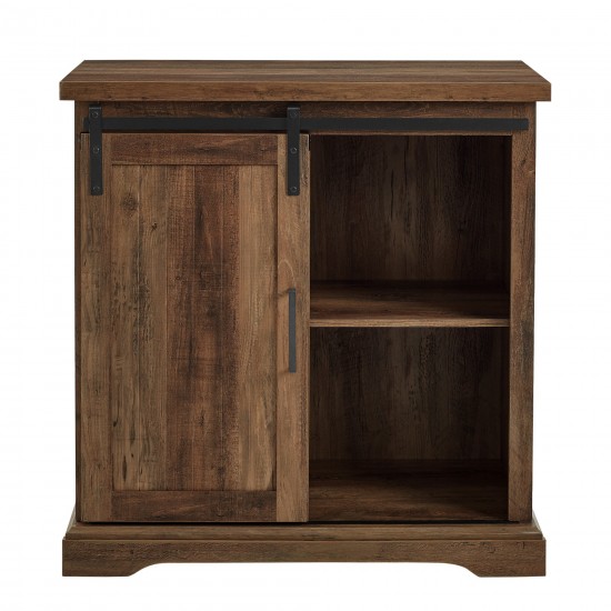 Alba 32" Sliding Grooved Door Modern Accent Cabinet - Rustic Oak