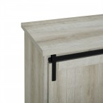 Alba 32" Sliding Grooved Door Modern Accent Cabinet - White Oak