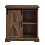 Alba 32" Sliding Barn Door Farmhouse Accent Cabinet - Rustic Oak