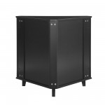 Gwen Fretwork Corner Accent Cabinet - Black