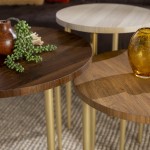 Darcy 3-Piece Round Nesting Coffee Table Set - Dark Walnut