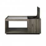 Talia 40" Glass Top Storage Coffee Table - Slate Grey