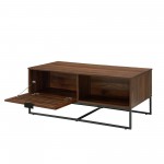 Jackson 42" Modern Slat Door Coffee Table - Dark Walnut