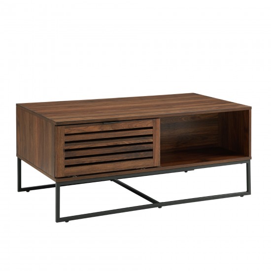 Jackson 42" Modern Slat Door Coffee Table - Dark Walnut