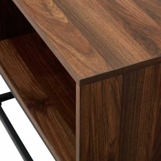 Jackson 42" Modern Slat Door Coffee Table - Dark Walnut