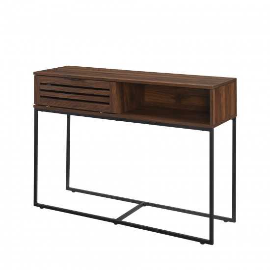 Jackson 42" Modern Slat Door Entry Table - Dark Walnut