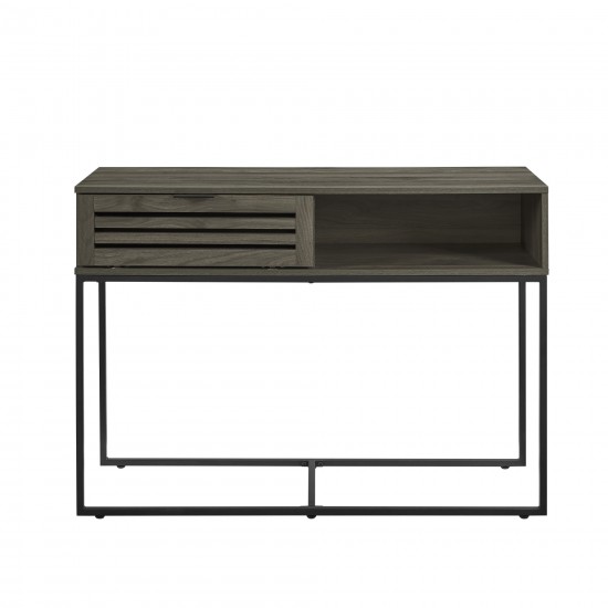 Jackson 42" Modern Slat Door Entry Table - Slate Grey