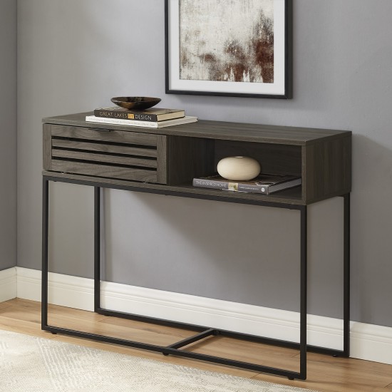 Jackson 42" Modern Slat Door Entry Table - Slate Grey