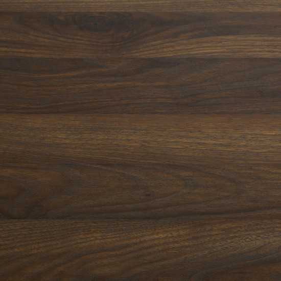 Juniper Mid Century Modern Wood and Glass Coffee Table - Dark Walnut