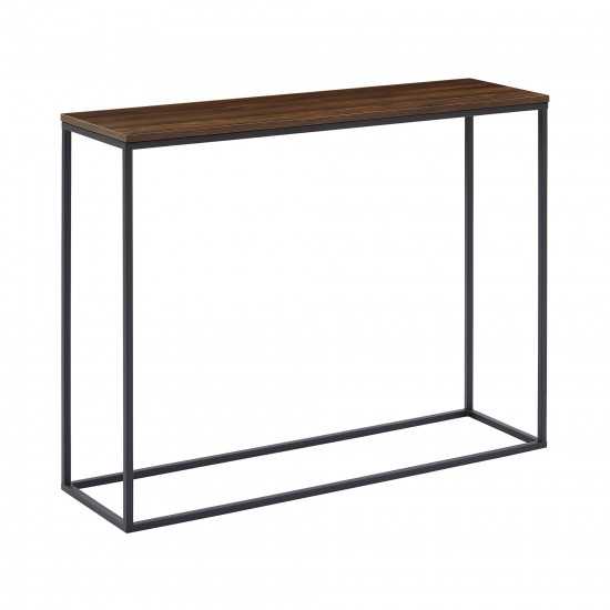 Lowell 42" Open Box Entry Table - Dark Walnut/Black