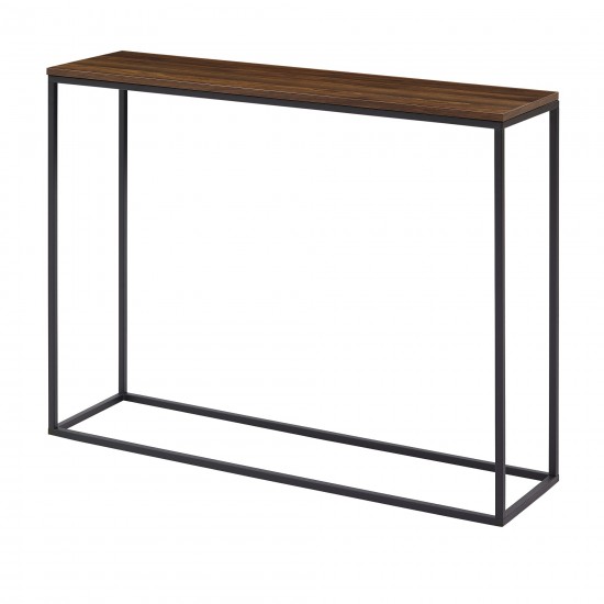 Lowell 42" Open Box Entry Table - Dark Walnut/Black