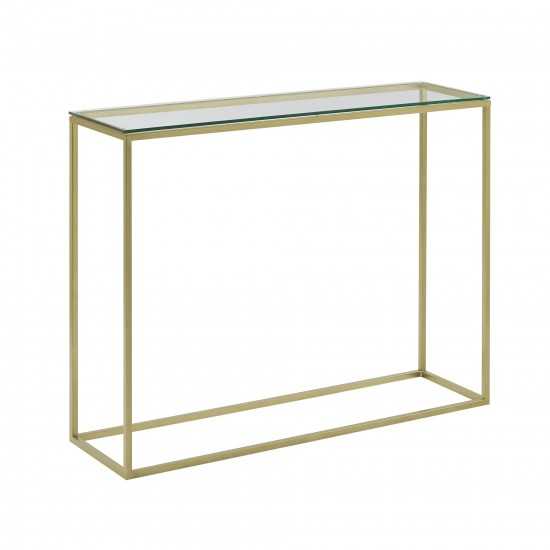 Lowell 42" Open Box Entry Table - Glass/Gold