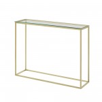 Lowell 42" Open Box Entry Table - Glass/Gold