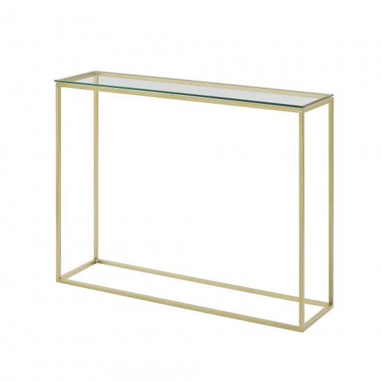 Lowell 42" Open Box Entry Table - Glass/Gold