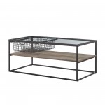 42" Mesh Drawer Coffee Table - Grey Wash