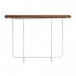 Harley 44" Modern Curved Entry Table - Rustic Oak/White