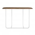 Harley 44" Modern Curved Entry Table - Rustic Oak/White