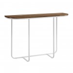 Harley 44" Modern Curved Entry Table - Rustic Oak/White